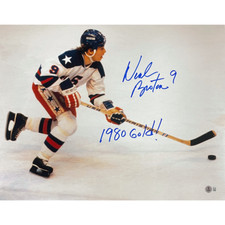 Neal Broten Autographed Team USA 16x20 Photo w/ 1980 Gold! Inscription Beckett
