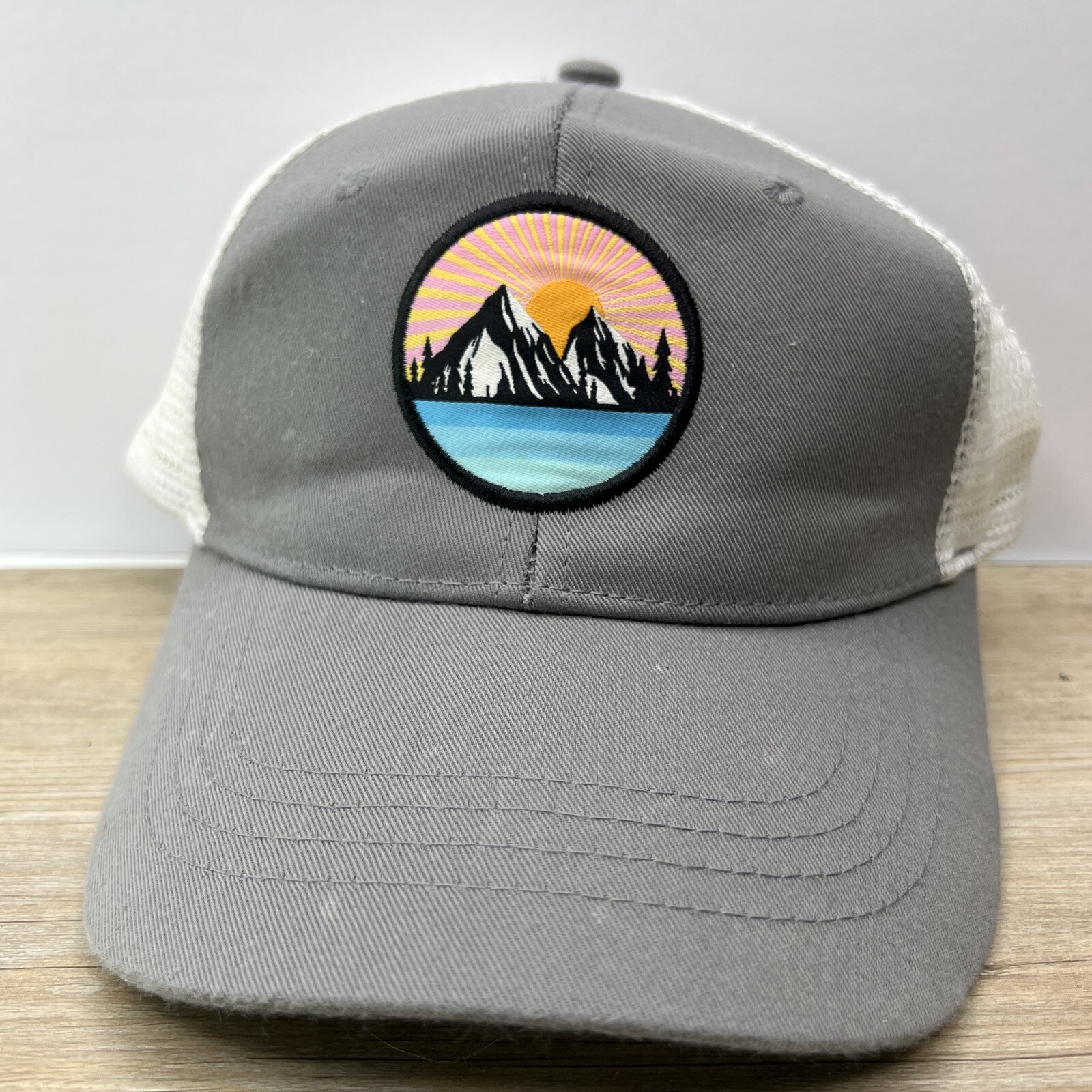 Sunset Mountain Patch Gray Adjustable Hat Adult S… - image 1