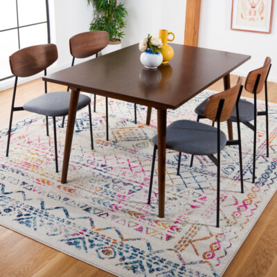 SAFAVIEH Tulum Collection TUL268E Ivory / Fuchsia Rug