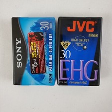 VHS-C Video Tapes Lot 2 New Sealed Sony TC-30VHGL, JVC TC-30 EHG