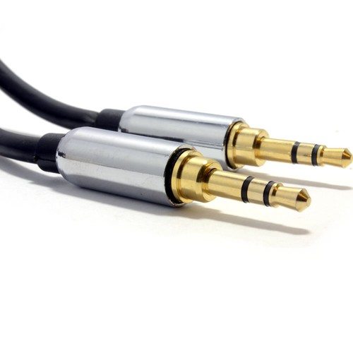 Cable de audio estéreo macho a macho 1,5 m PRO NEGRO 3,5 mm cable AUX dorado - Imagen 2 de 8