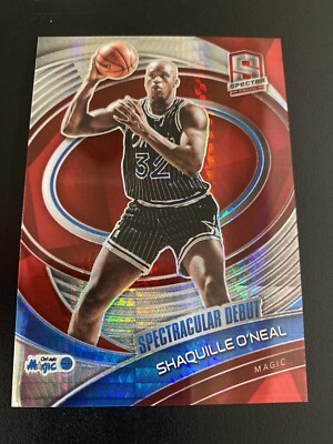 Shaquille O Neal 2021  Spectra Spectacular Debut Asia Dragon Scale Red Prizm SP