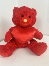 Build A Bear Workshop Red Rose Teddy Bear Valentines Love Plush Heartbeat Sound