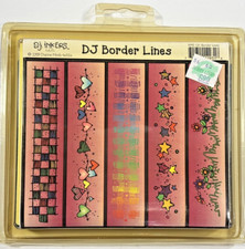 VTG DJ INKERS DJ Border Lines Un-Mounted Rubber Stamp Set of 5 S12 