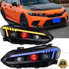Red Devil Eye Full LED Headlight For Honda Civic 11th Gen 2022-2025 Head Lamps