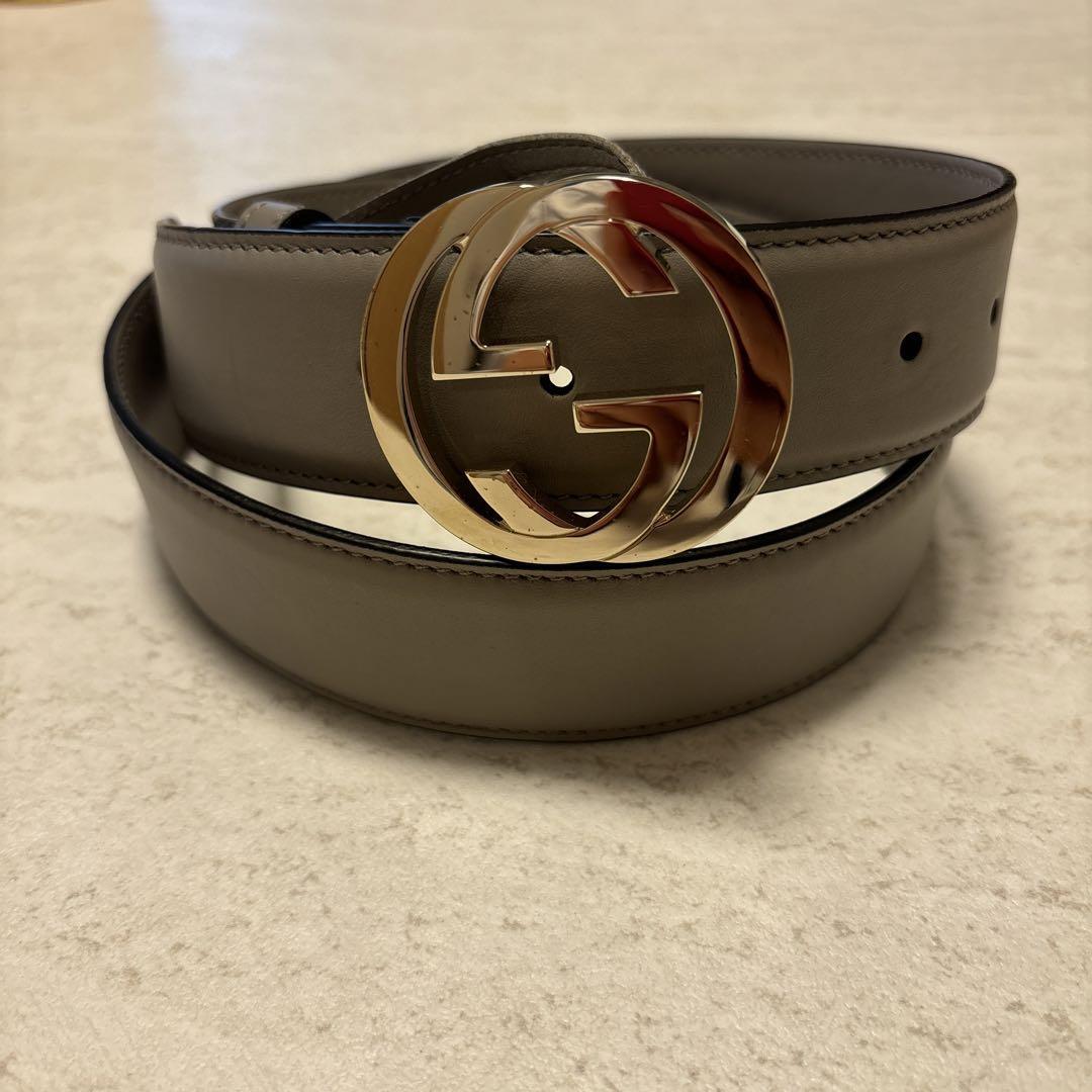 GUCCI Leather, grey, no box, belt, 85/34, 546386 GUCCI Leather, grey, no box, belt, 85/34, 546386