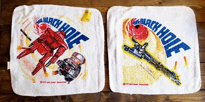 1979 ''THE BLACK HOLE'' Original WALT DISNEY (2) Different UNUSED WASHCLOTHS-NOS