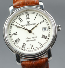 [N COMME NEUF] REVUE THOMMEN 1853 1701,2 37mm AT cadran blanc date montre hom...