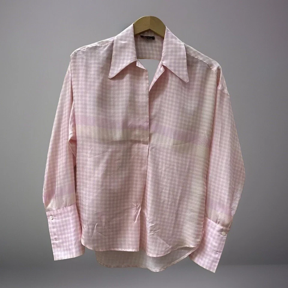 Blusa de seda Jejia para mujer talla mediana-40 rosa mediana a cuadros de diseñador Foto 4 de 4
