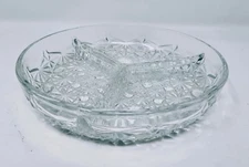 Vintage Luxhem Veropa Divided Bowl / Plate Crystal Glass
