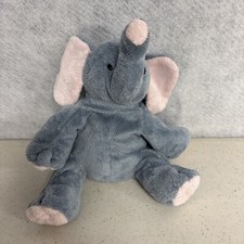 TY Pluffies Winks Elephant Plush 8" Gray Pink 2002 Vintage TyLux Bead Eyes Toy