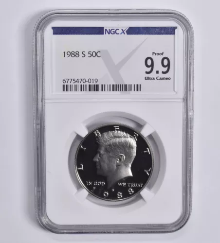 Proof 9.9 1988-S Kennedy Half Dollar NGC X NGCX