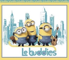 Despicable Me Minions Le Buddies Turquoise 35" Panel 100 Cotton Fabric by Panel