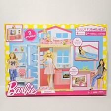 Barbie Casa de 2 pisos Juego Plegable con Muebles Accesorios Mattel 2016