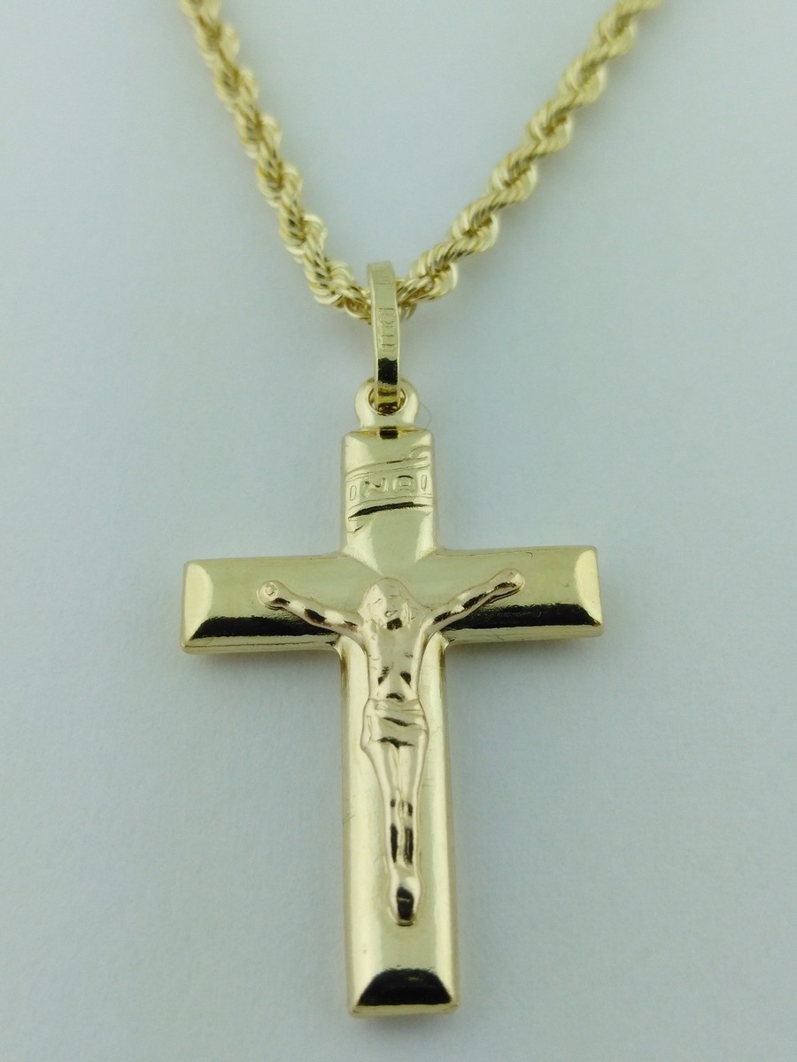 18k Gold Plated Gold Cross Chain Amazon Necklace Stainless Steel
