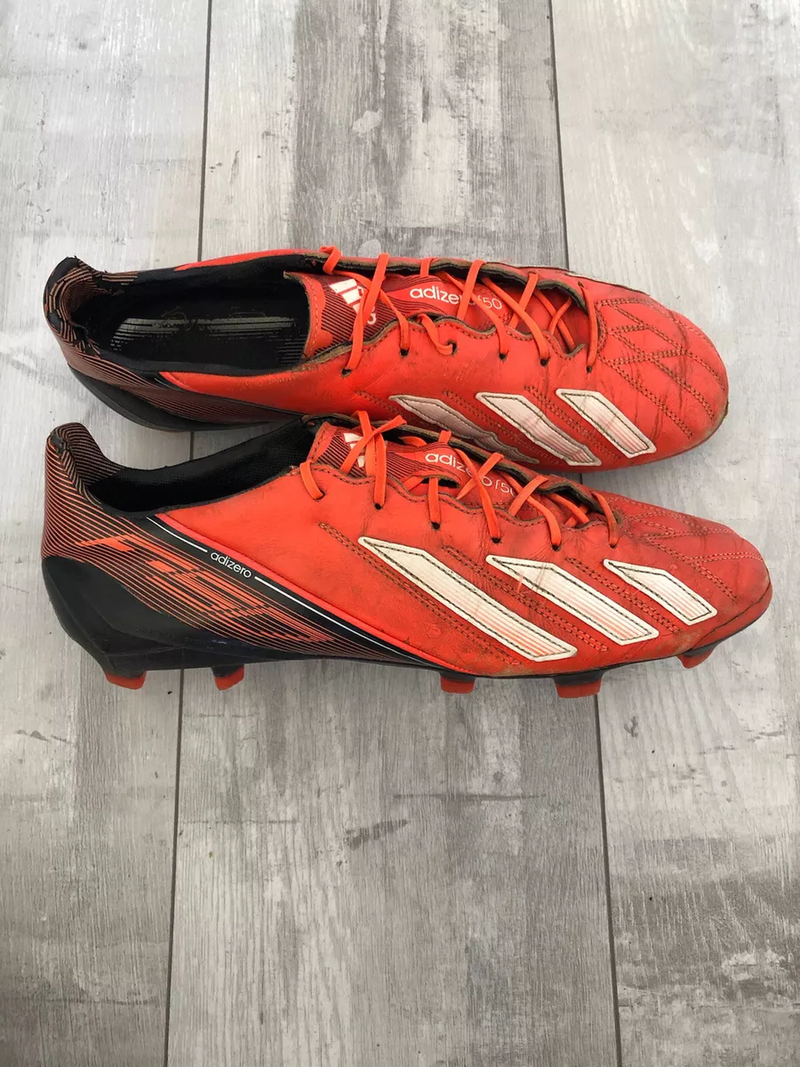 Adidas Adizero F50 FG Red Leather Soccer Football Cleats US12 UK11 1/2  EUR46 2/3