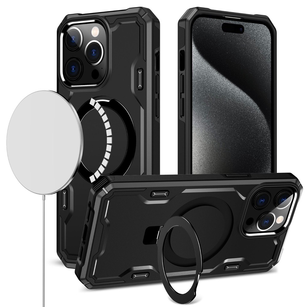 For iPhone 15 14 13 12 11 Case - Magnetic Charging Kickstand Durable Slim Cover