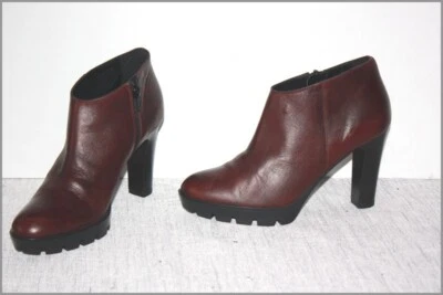 MINELLI Bottines Boots Cuir Prune Talons Hauts T 38 TTBE - Photo 1/4