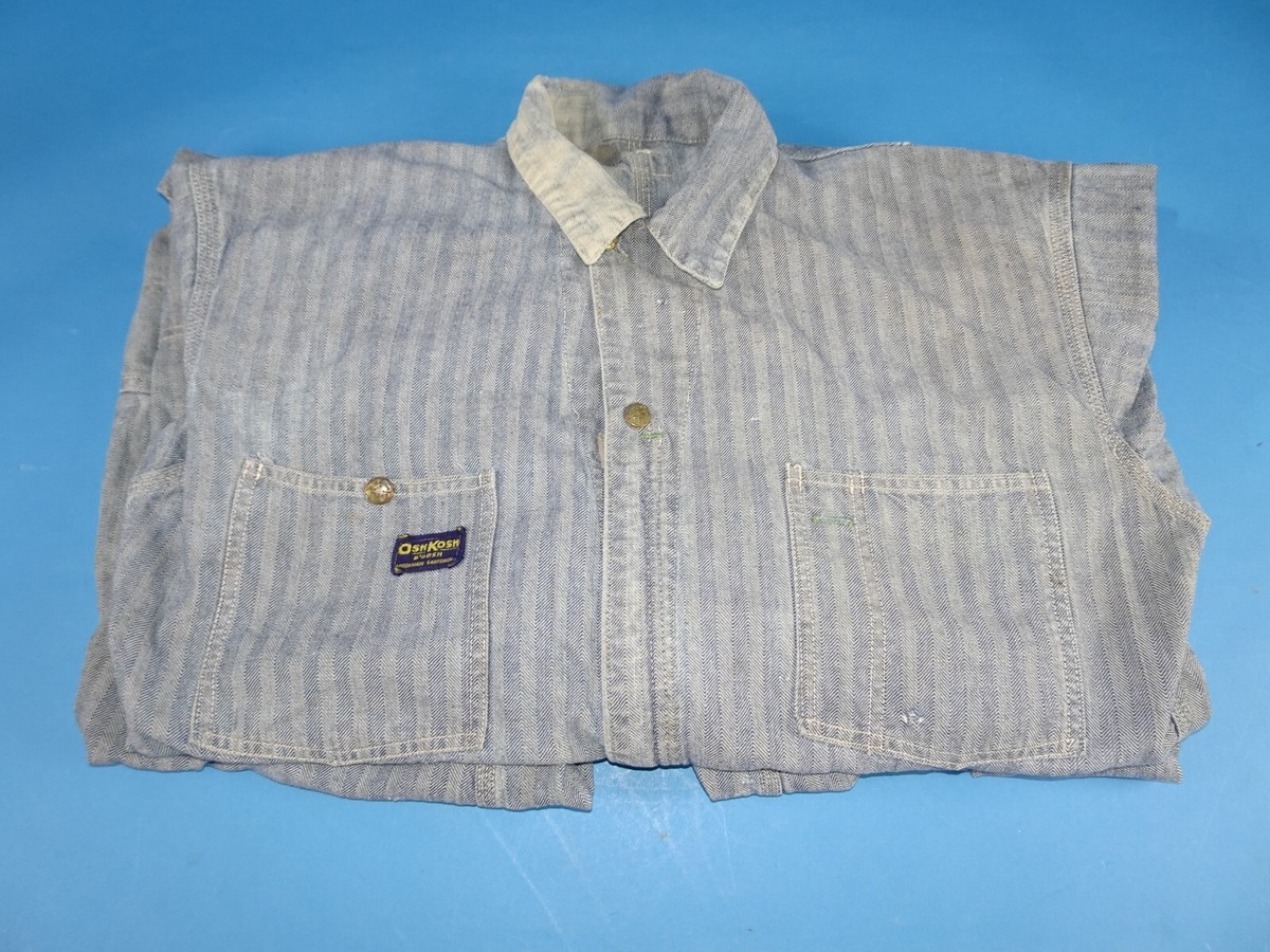 VTG 70s 80s Oshkosh Engineer Coverall's Sanforized Denim 42x29 | eBay
