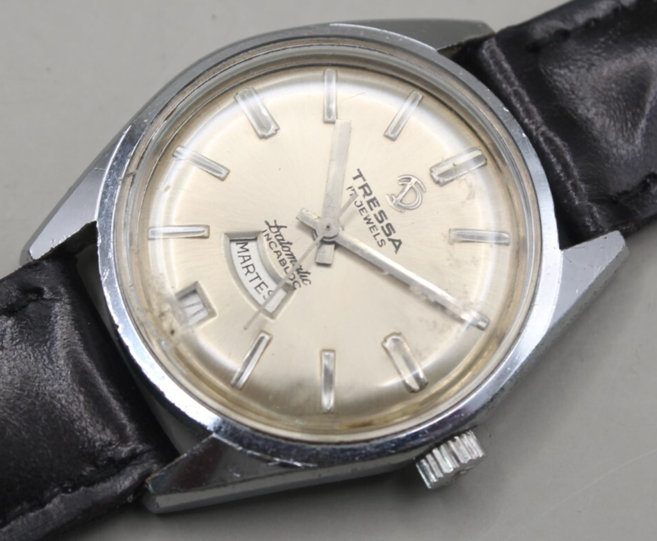 TRESSA Felsa 4008 Day date 17 Jewels incabloc Automatic 34mm