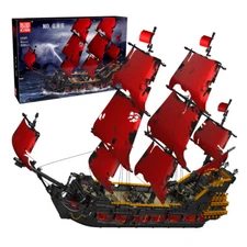 Mould King 13109 Red Ship Pirates Caribbean Revenge Boat Building Block Toy