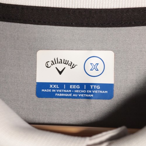 Callaway Polo Shirt Mens XXL Black Golf Blue Striping Opti-Dry X Series 2XL - Picture 7 of 8