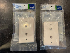 Lot 2 Flush Mount Voice Data  Video Jack Telephone Cable F Connect Wall Plate