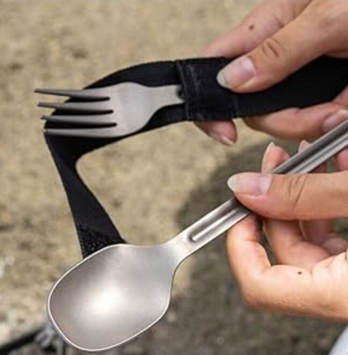 WOLF GRIZZLY Titanium Cutlery, Lightweight Fork and Spoon, Cutlery Set with Case - Picture 8 of 10