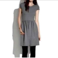 Madewell Knot Ponte Cap Sleeve Soft Knit Classic Dress Women's Size XS Gray