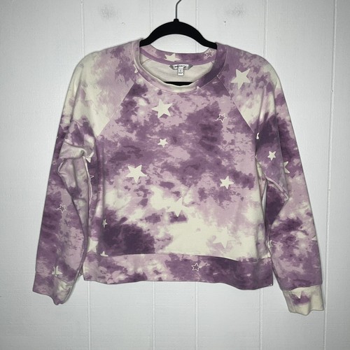 Purple Tiedye Star Sweater Crop Size 