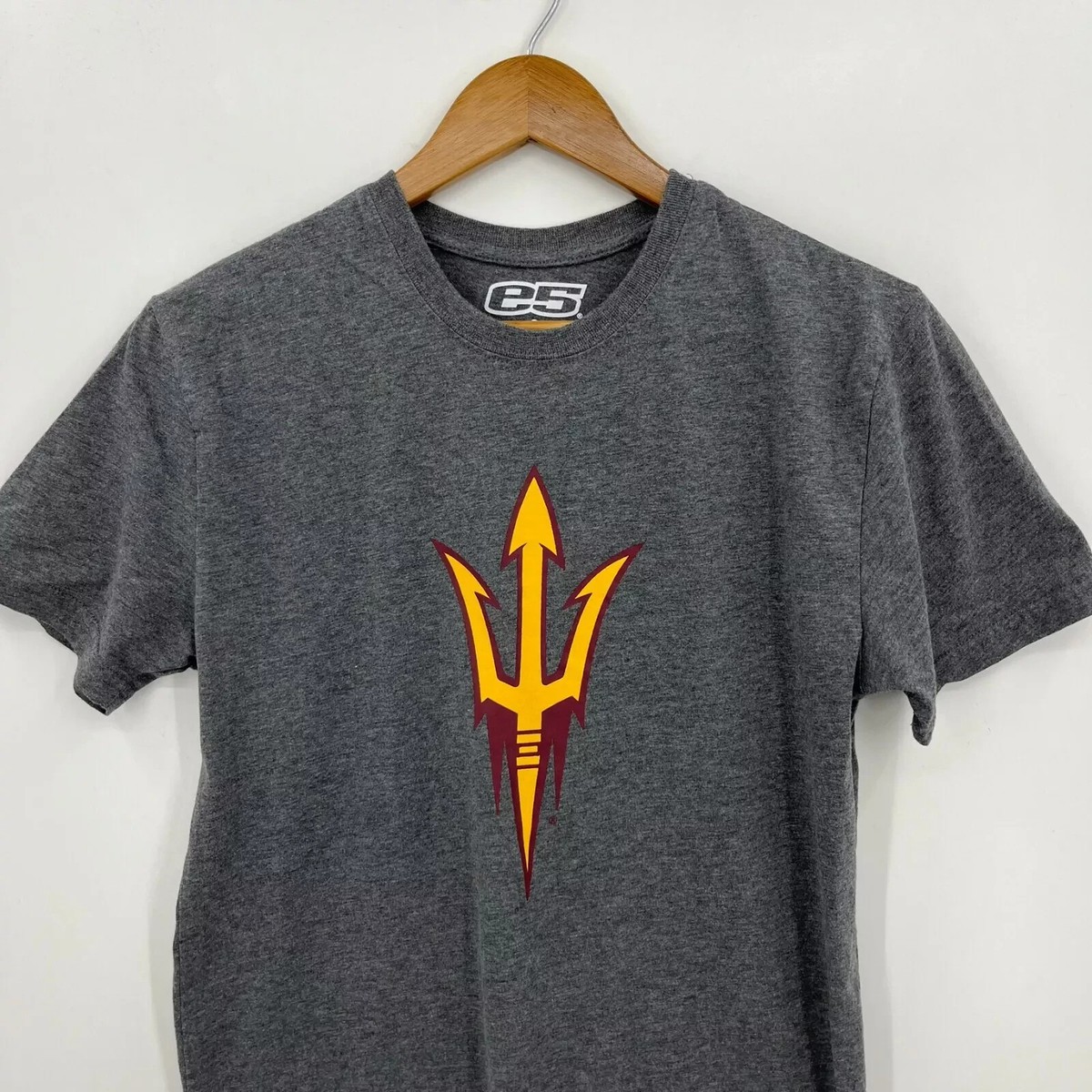 E5 T-Shirt Adult Size S Gray ASU Arizona State Sun Devils NCAA