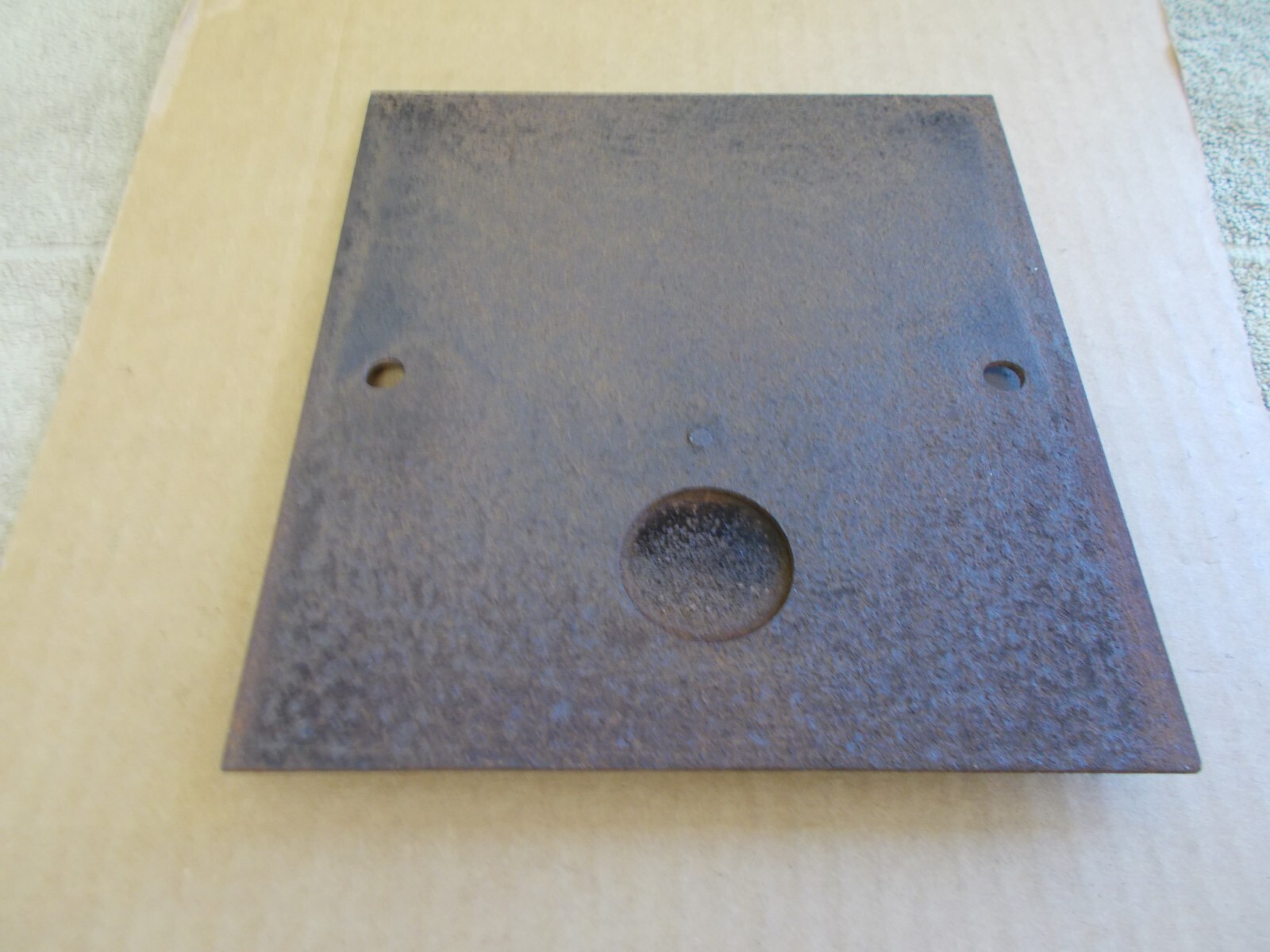 VINTAGE MUELLER CLIMATROL FURNACE CAST IRON DOOR VENT HOLE PART La
