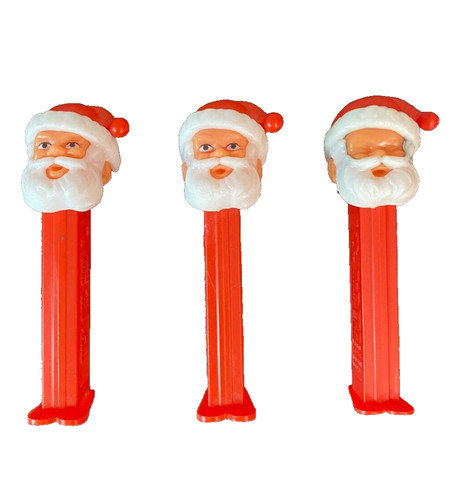 PEZ Vintage Santa Set Of 3 Slovenia Yugoslavia Working With Feet Christmas