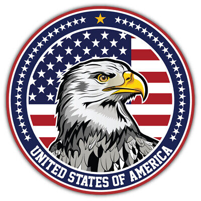 USA Flag Eagle Badge Car Bumper Sticker Decal ''SIZES'' USA Flag Eagle Badge Car Bumper Sticker Decal ''SIZES''