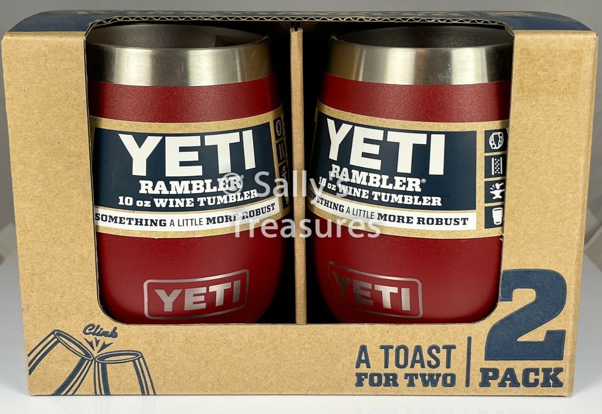 Yeti Rambler Wine Tumbler 2 Pack BRICK RED Retired Color 🎁 Gift Set🎁