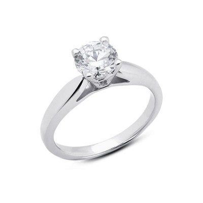 1/3ct E SI1 Round Natural Certified Diamond 18k Gold Solitaire Engagement Ring