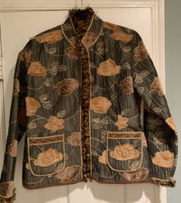 Yak Magik Nepal Reversible Bronze & Gold Jacket Size Nwot