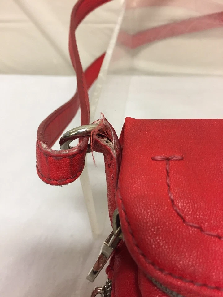 Vintage Relic Leather Purse - Red Hipster Mom Walking Fun Adjustable Bag Pouch - Image 2 of 4