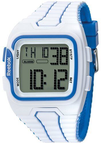 Reebok Men's Workout SZ1 Digital Watch White with Blue RF-WS1-G9-PWPW-WL. No Box