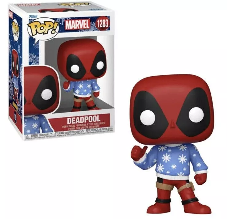 DEADPOOL CHRISTMAS SWEATER MARVEL X-MEN FUNKO POP! VINYL FIGURE #1283 WITH  CASE