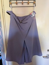 Berkertex Petite Skirt Size 18 Purple Lilac Midi 27 Length Mock Pleat Belted New