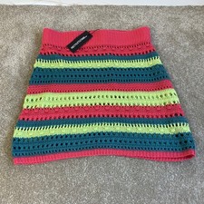 Ladies PLT Pretty Little Thing Multi Crochet Stitch Mini Dress Size Medium BNWT