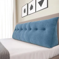Triangle Headboard Pillow for Bed, Sofa, Patio, Qeeen/King, Blue
