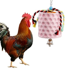 Chicken Coop Accessories, Chicken Beak Grinding Calcium Stone with Bell, Chicken