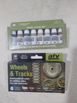 Vallejo Acrylic Model Paint - Two Sets Model Color Set And Wheels & Tracks
