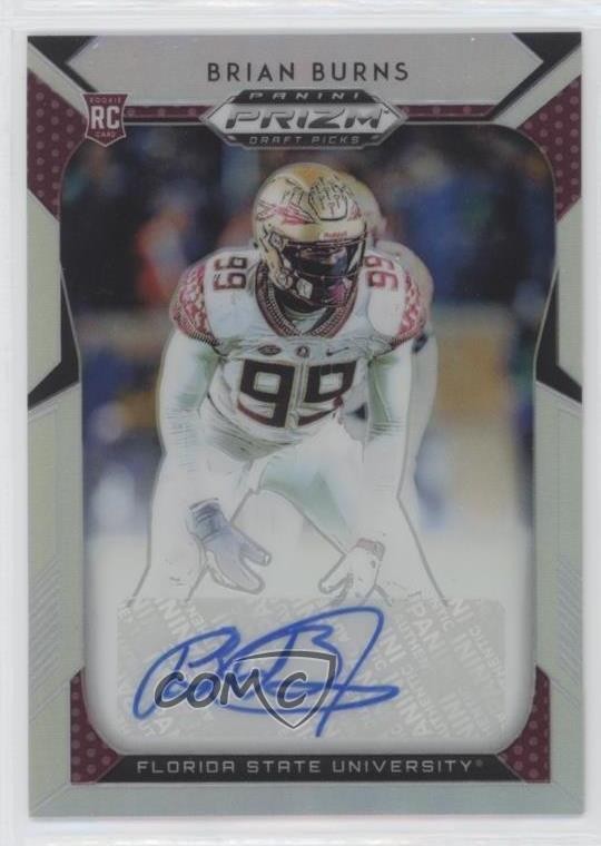 2019 Panini Prizm Draft Draft Picks Silver Prizm Auto Brian Burns #208 Auto 1f1