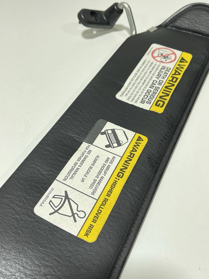 Driver & Passenger Sunvisors Black w/ BOLTS 03-06 Jeep TJ Wrangler PAIR OEM CC5K - Image 3 of 4