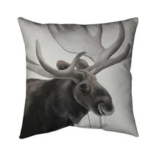 Begin Home Decor 5541-1616-AN439-2 16 x 16 in. Brown Deer Rustic Moose Pillow...