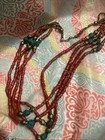 Southwest Heishi Coral Turquoise Faux? Multi Strand Beaded Necklace — photo 5
