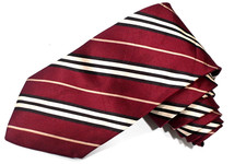 BURBERRY LONDON RED SILK MEN'S Neck Tie W: 3 3/4" BY L: 59 " MADE IN ITALY
